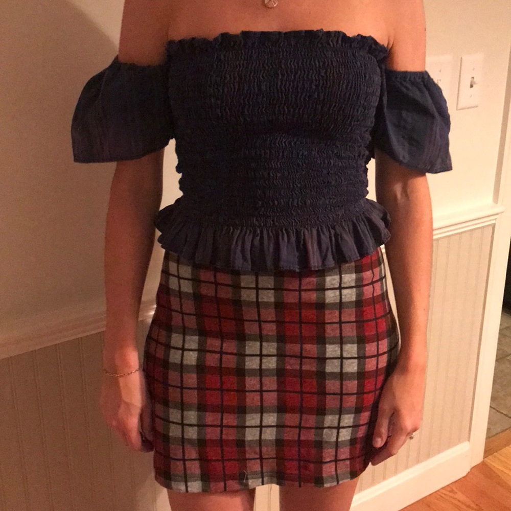 Fathers daughter subtle plaid top